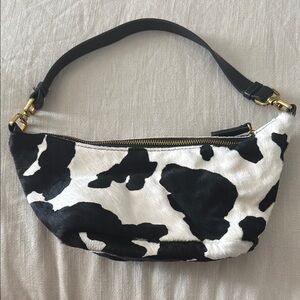 Black and White Cow Print Women's Bag
